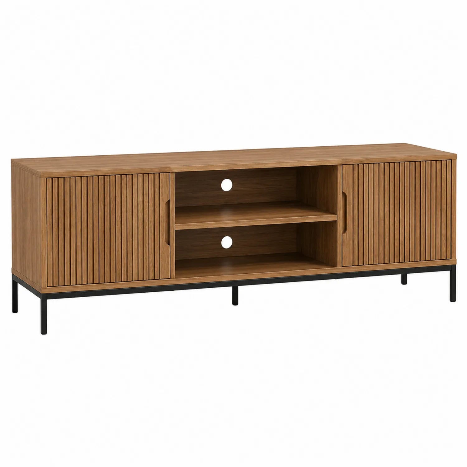 Szafka RTV drewniana z metalem brązowa 150x40x50cm