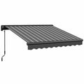 Markiza poliestrowa składana z mechanizmem korbowym, szaro-biała 300x250 cm