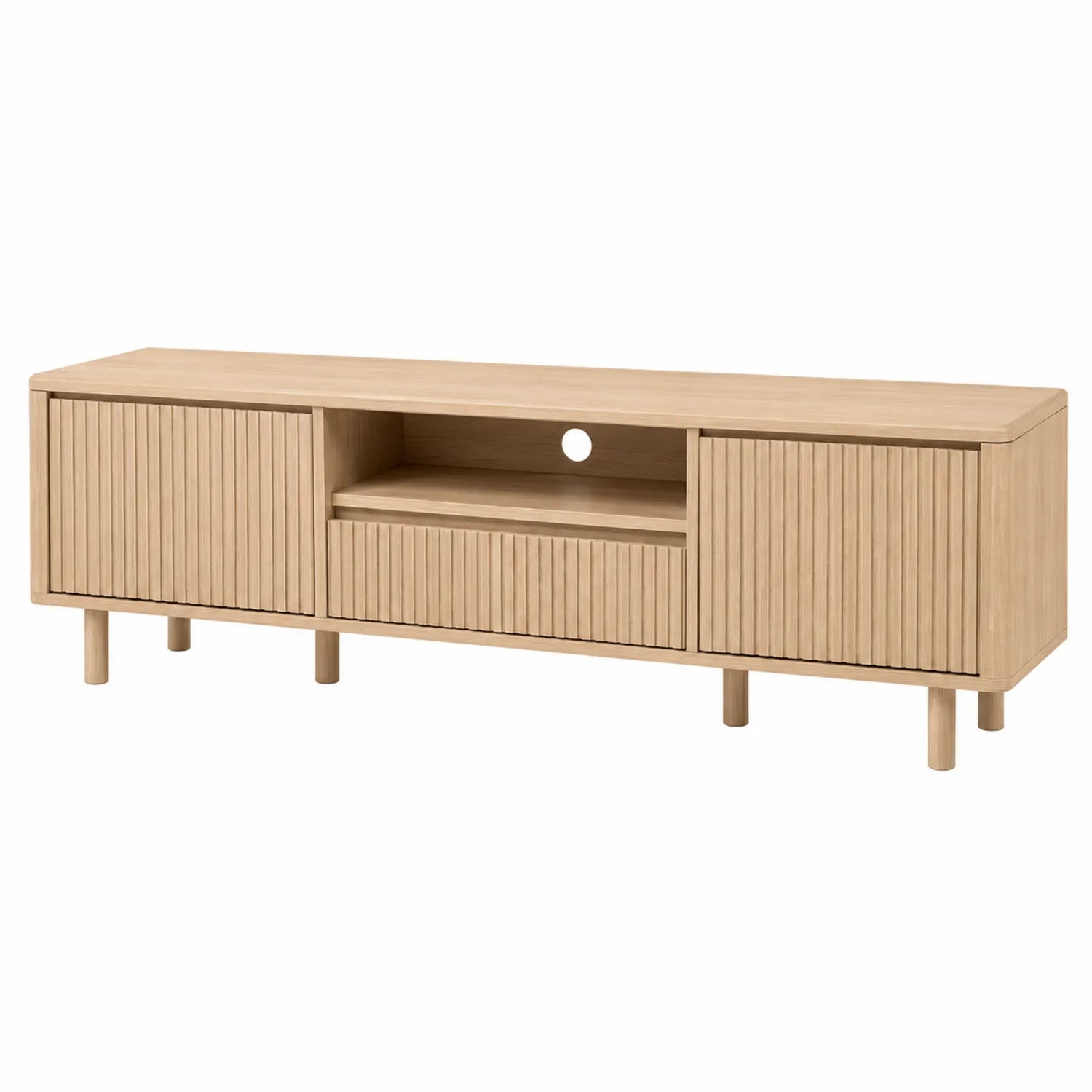Szafka RTV drewniana jasnobrązowa 180x40x50 cm