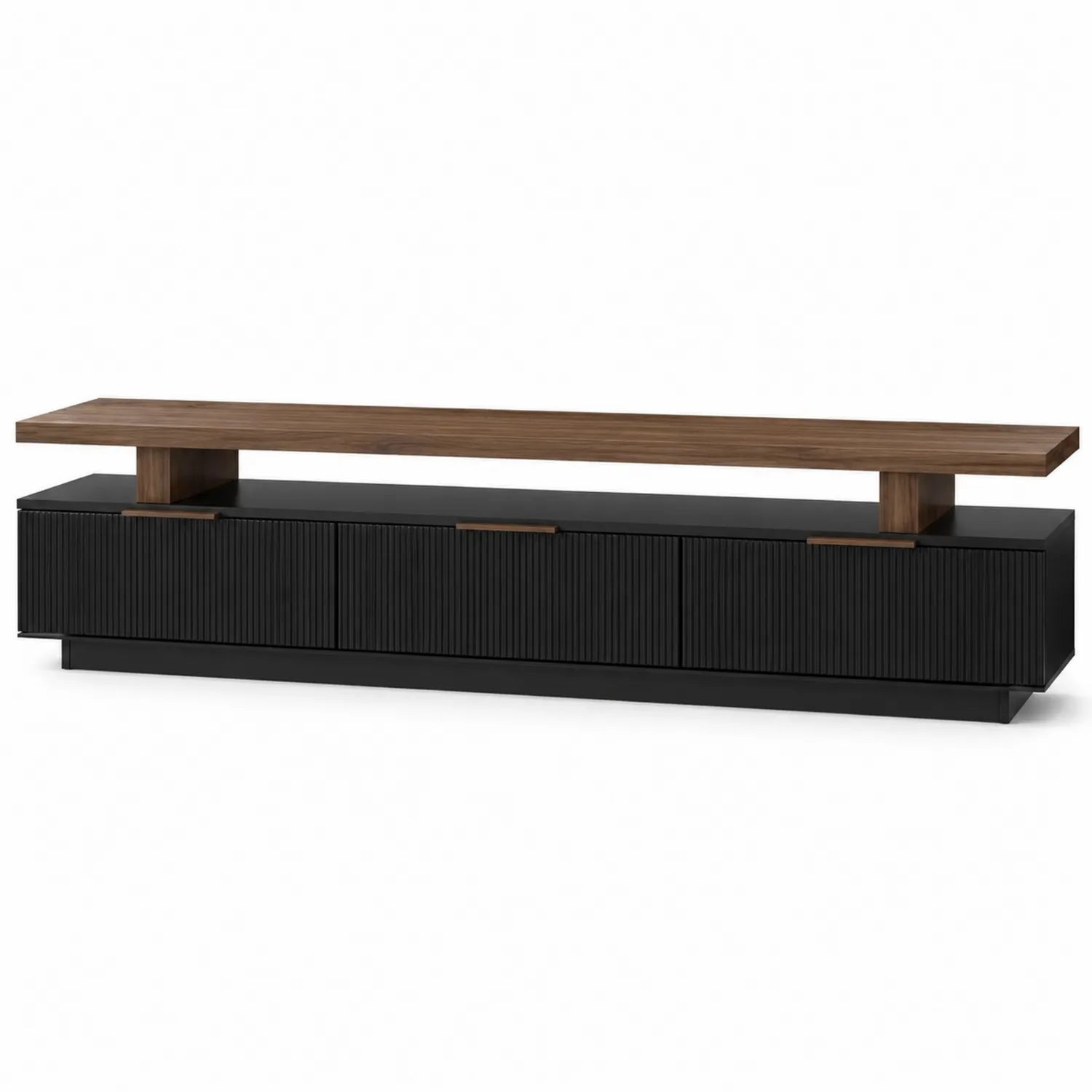 Stolik RTV z drewna i metalu czarny 180cm