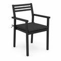 Krzesło ogrodowe z podłokietnikami aluminiowe czarne 85x60x55cm