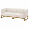 Trzyosobowa sofa tkanina beżowa 200x85x70 cm