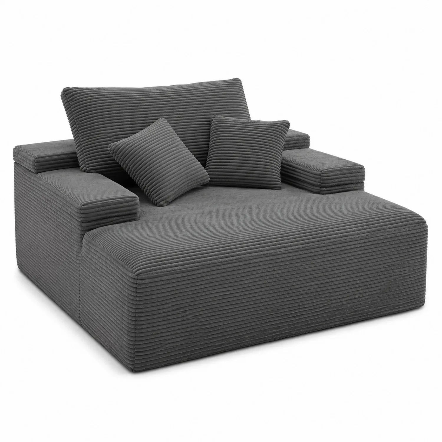 Sofa sztruksowa rozkładana 200x150cm Szara