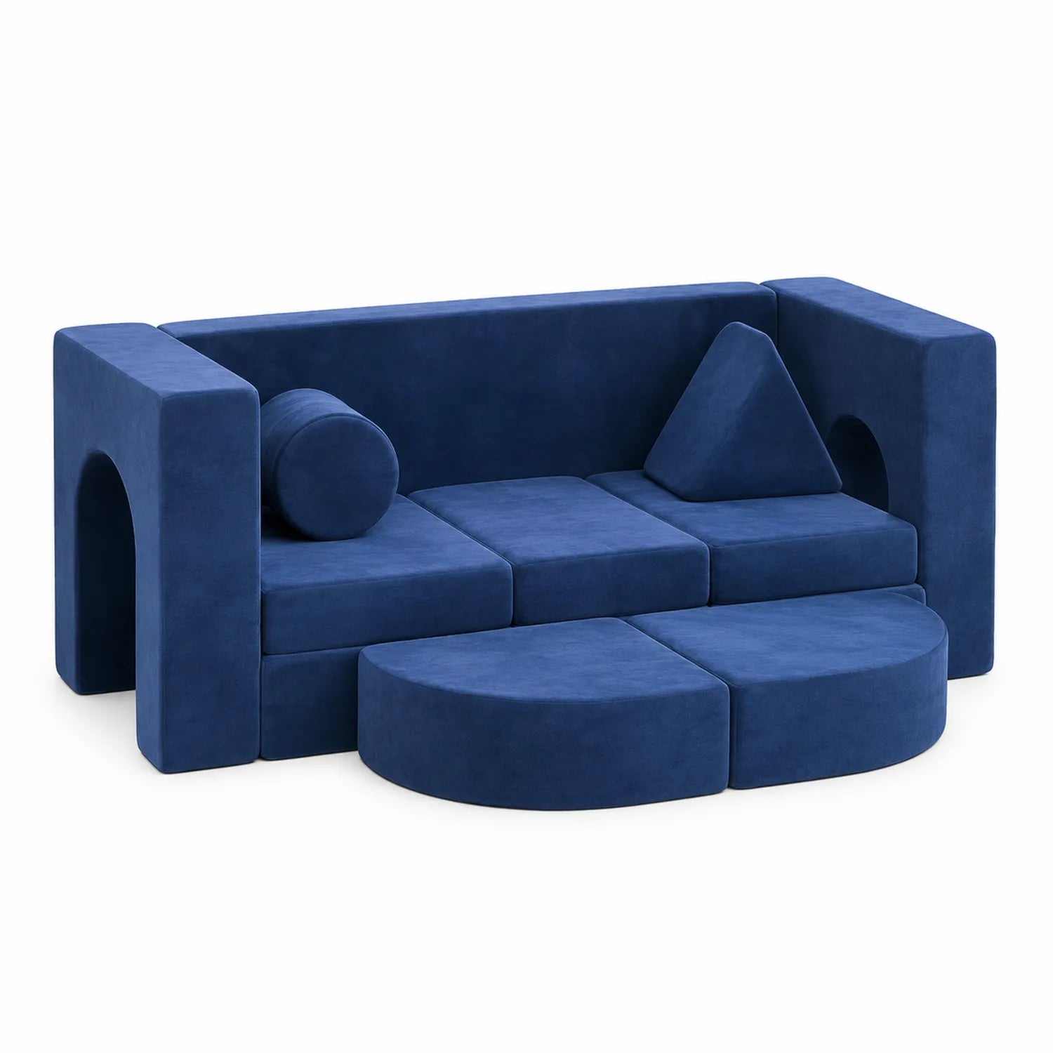 Modułowa sofa z weluru granatowy 200x100x85 cm