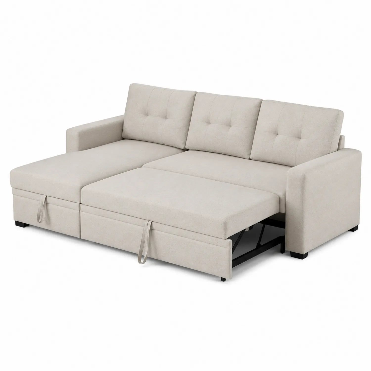 Rozkładana Sofa Narożna Beżowa