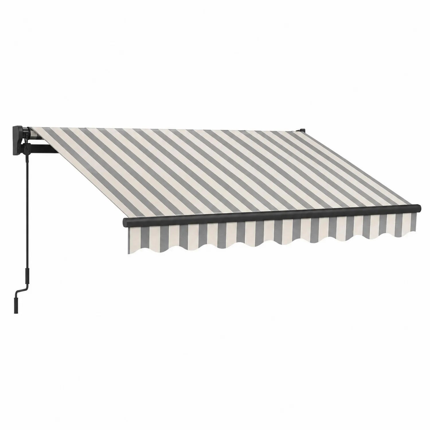 Markiza tarasowa poliester prostokątna szaro-biała 300x250cm