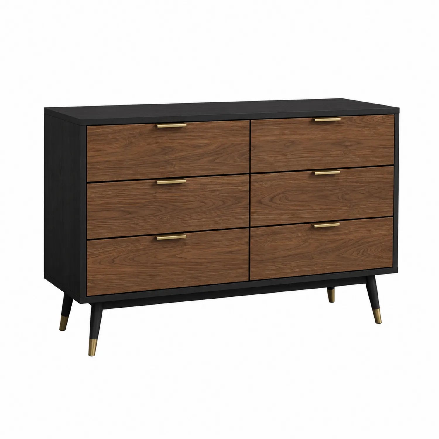 Komoda z szufladami drewnopochodny Czarny/Brązowy 120cm x 40cm x 80cm