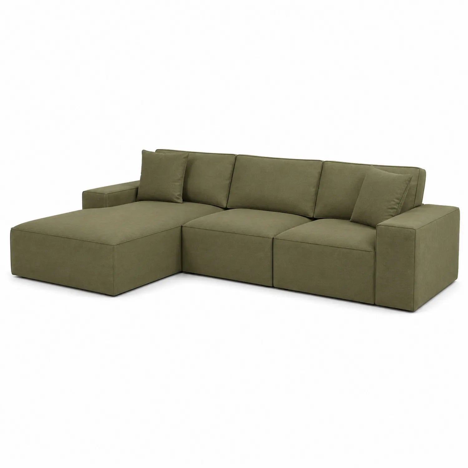 Narożnik modułowy z bawełny zielony 250x160x85 cm