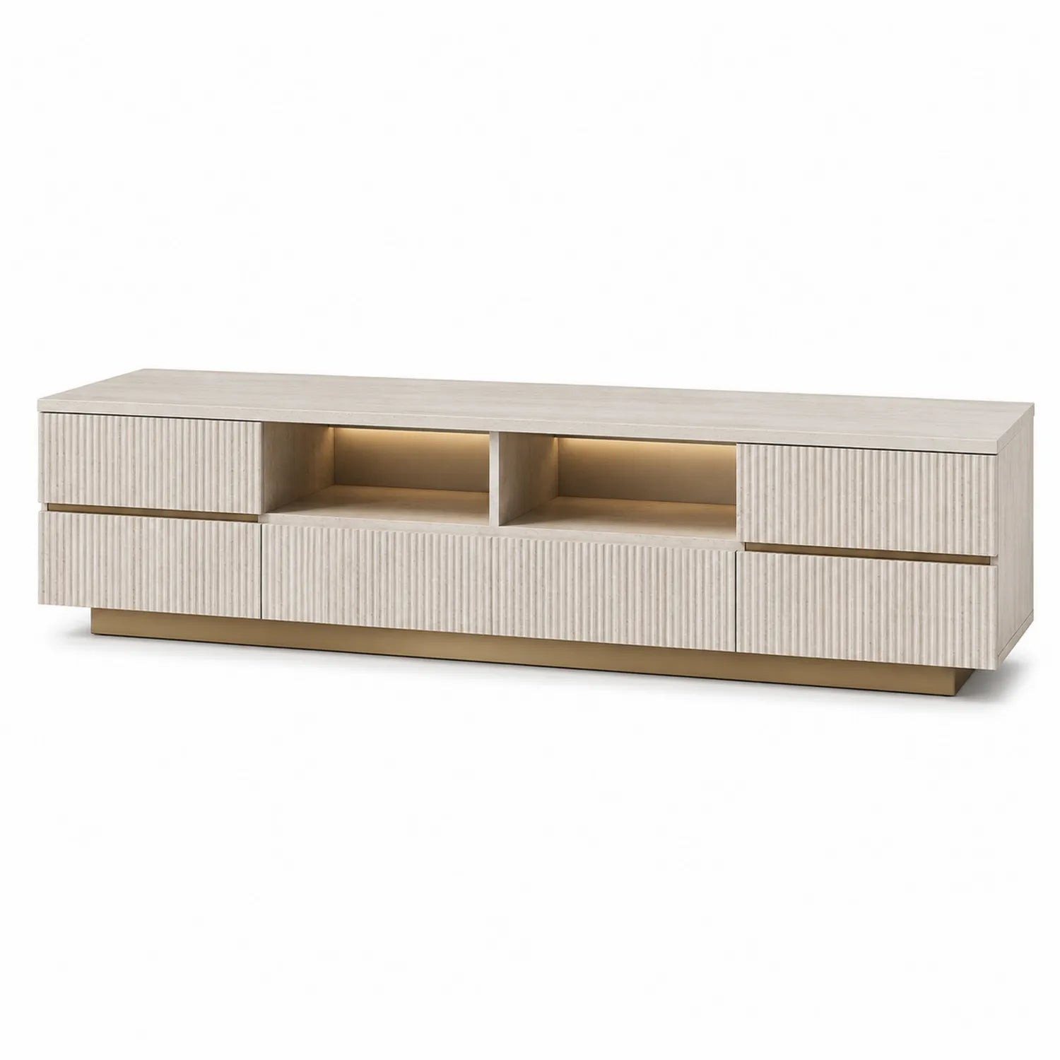 Szafka RTV z Płyty MDF Beżowa 160x40x50 cm