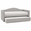 Łóżko sofa z materacem tkanina szara