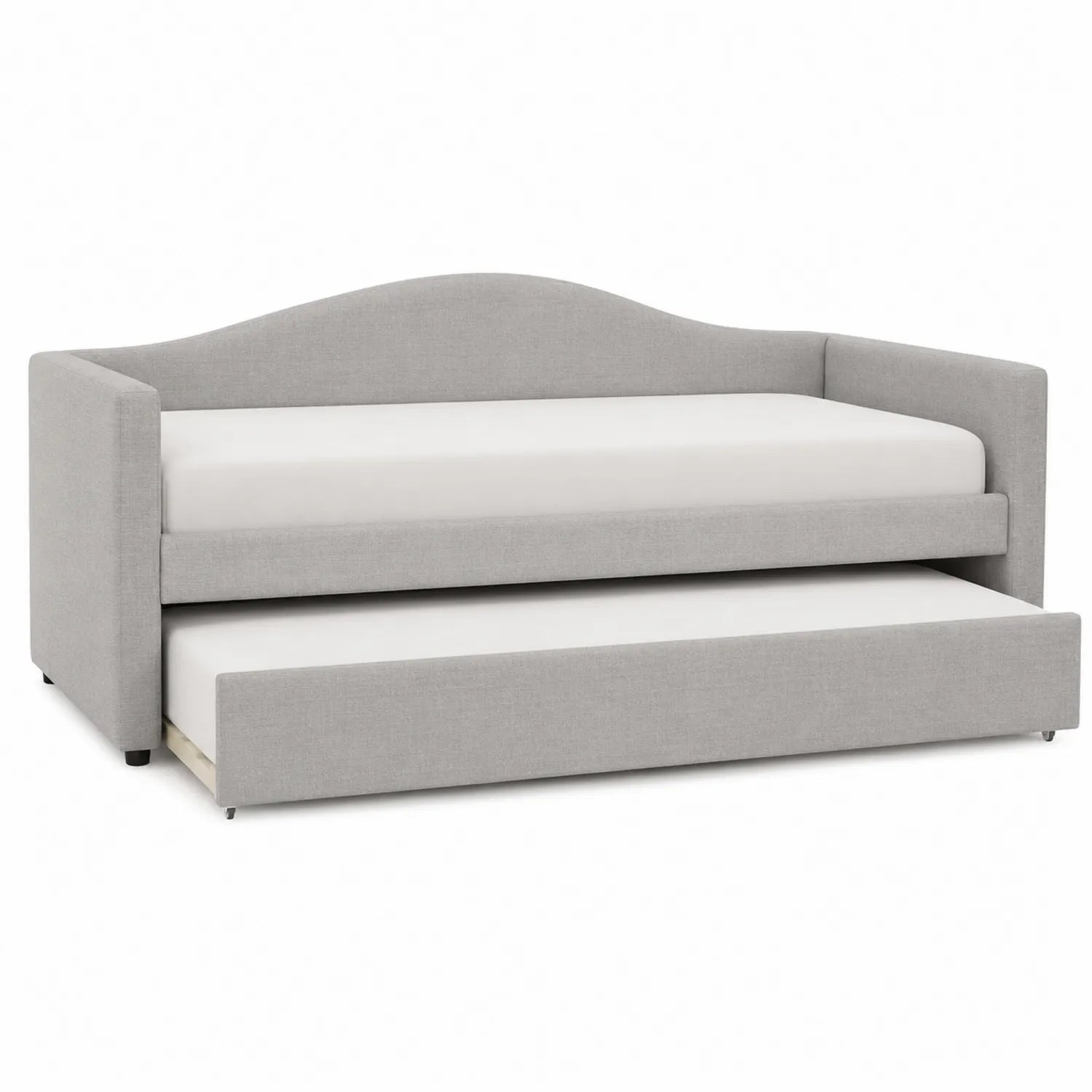 Łóżko sofa z materacem tkanina szara