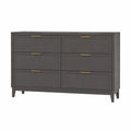 Komoda sypialniana z sześcioma szufladami MDF szara 120x40x80 cm