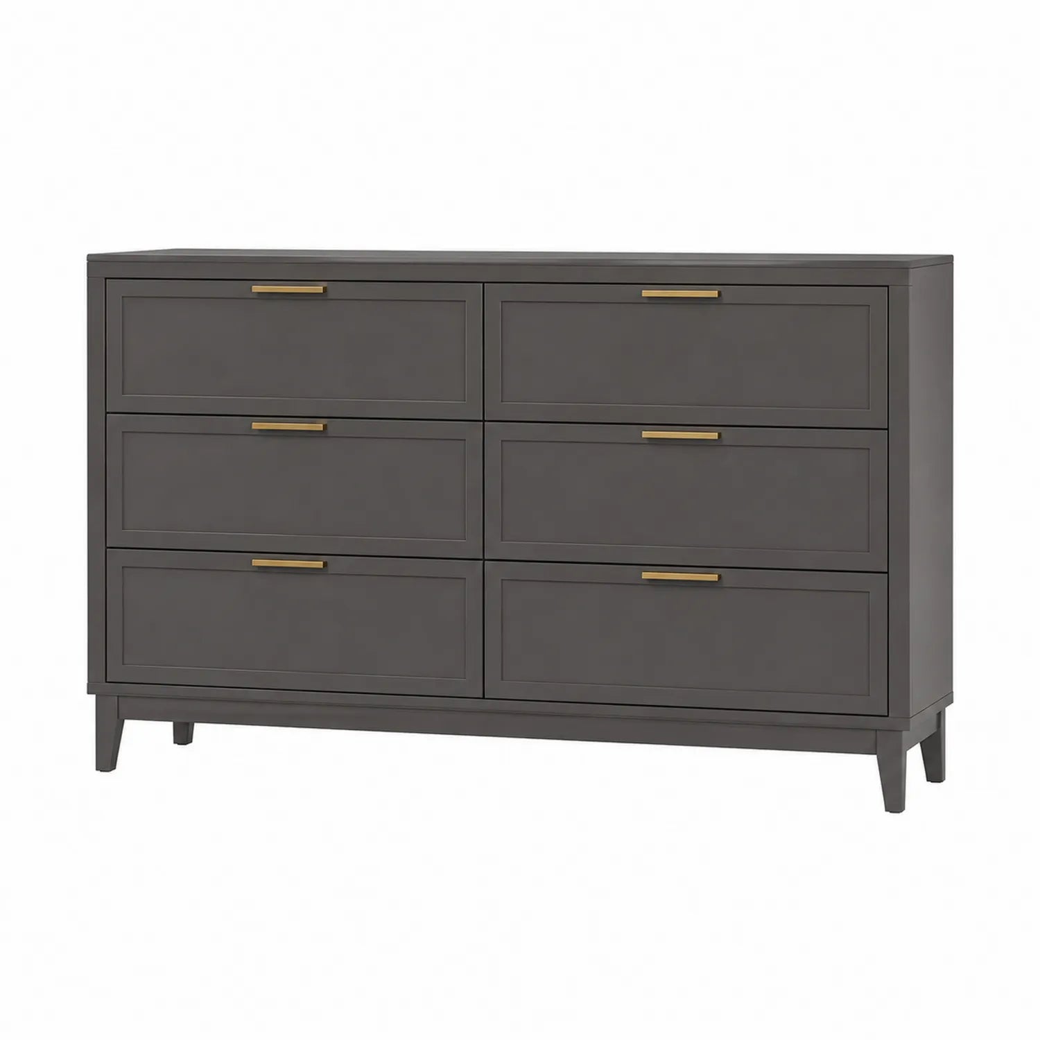 Komoda sypialniana z sześcioma szufladami MDF szara 120x40x80 cm